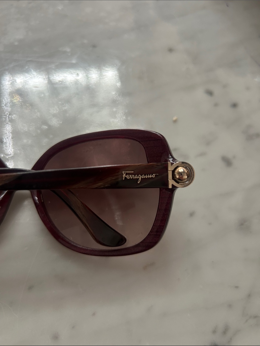 Salvatore Ferragamo Women's Burgundy and Brown Gradient Oversized Sunglasses - Picture 8 of 16